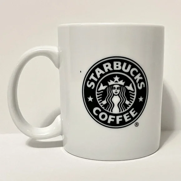 Starbucks | Dining | 33 Starbucks Logo Coffee Tea Mug White Green Black  Siren Ceramic 2 Ounce | Poshmark